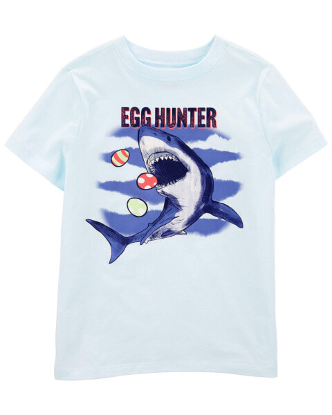 Kid Egg Hunter Shark Graphic Tee S