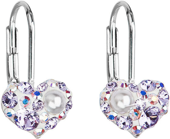 Heart earrings with Swarovski 31125.9 violet