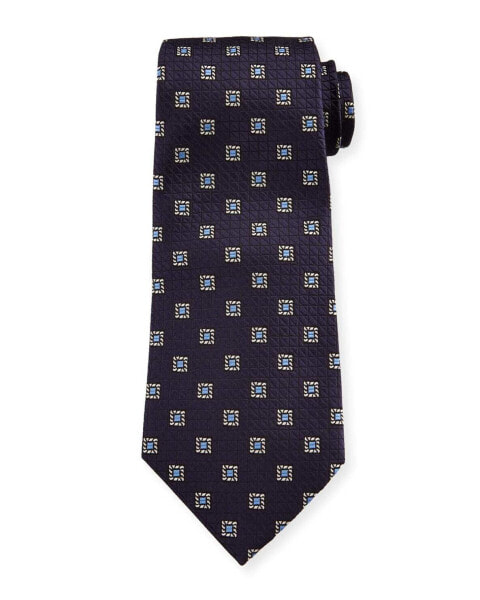 Ermenegildo Zegna 288795 Men's Framed Squares Silk Tie