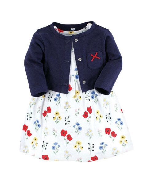 Toddler Girls Hudson Cotton Dress and Cardigan 2pc Set, Wildflower