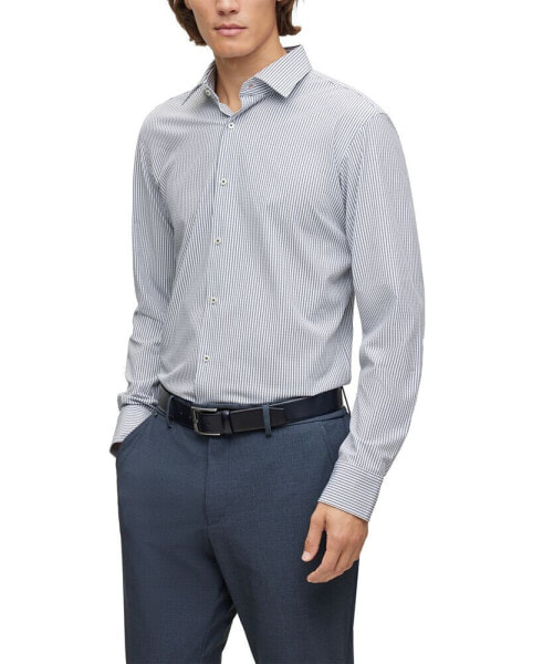Men's Striped Material Regular-Fit Shirt