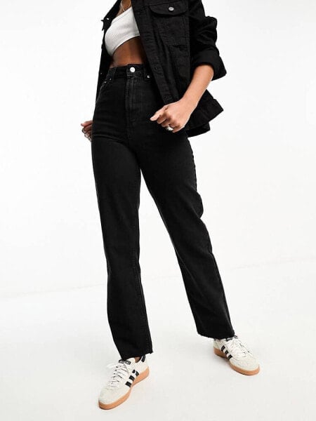 ASOS DESIGN Tall cropped easy straight jean in black