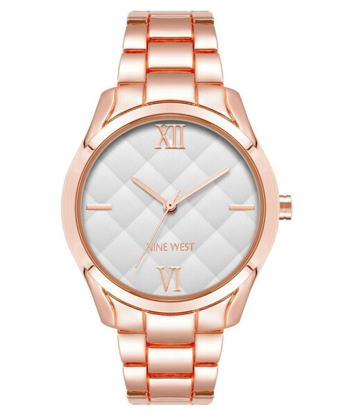 Women's Quartz Rose Gold-Tone Alloy Link Bracelet Watch, 36mm