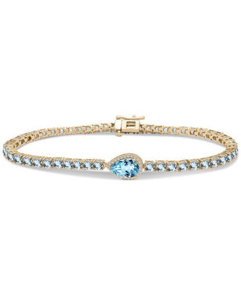 Браслет Macy's Blue Topaz & Diamond Halo Tennis Coquette.