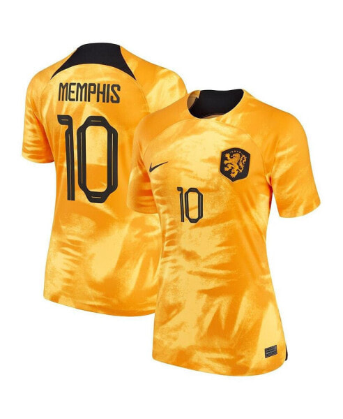 Women's Memphis Depay Orange Netherlands National Team 2022/23 Home Breathe Stadium Replica Player Jersey