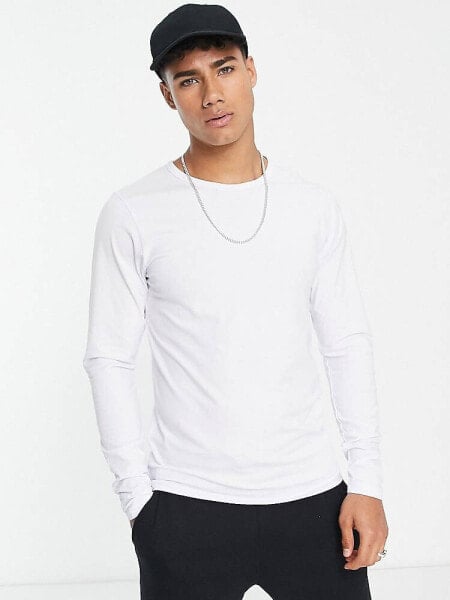 Футболка Jack & Jones Essentials White Long Sleeve