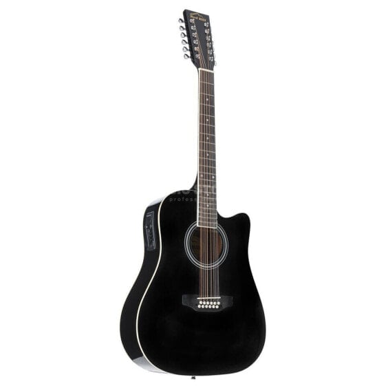 Red Hill AF-8A8C12-BK 12-String Electro-Acoustic Guitar (Black)