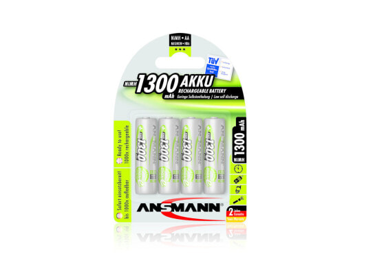 Ansmann AA - Rechargeable battery - AA - Nickel-Metal Hydride (NiMH) - 1.2 V - 4 pc(s) - 1300 mAh