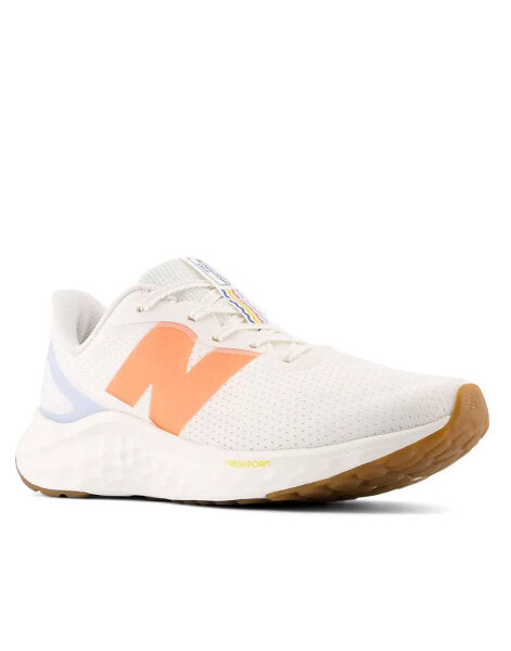 New Balance Fresh Foam Arishi v4 running trainers in white and orange