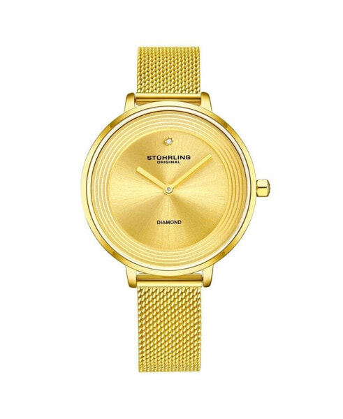 Women's Gold Tone Mesh Stainless Steel Bracelet Watch 37mm