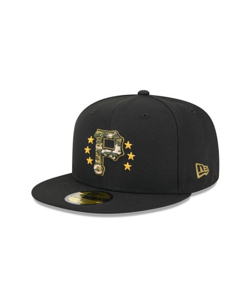 Men's Black Pittsburgh Pirates 2024 Armed Forces Day On-Field 59FIFTY Fitted Hat