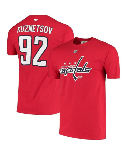 Men's Evgeny Kuznetsov Red Washington Capitals Name and Number T-shirt
