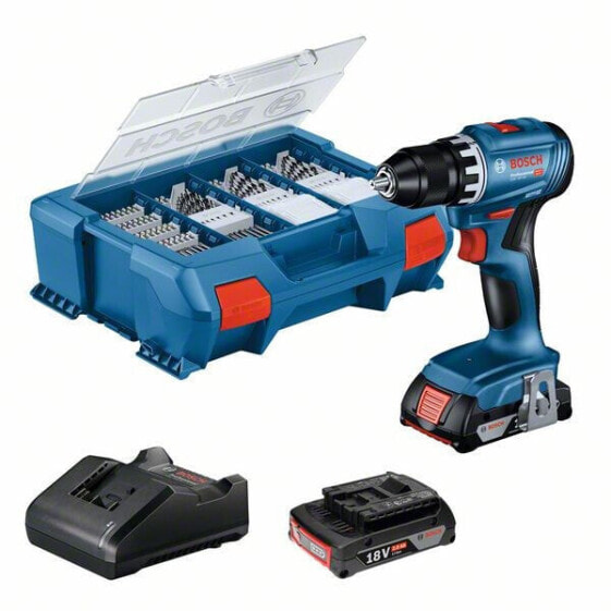 Bosch Akku-Bohrschrauber GSR 18V-45, 2 Akku GBA 18V 2.0Ah, Ladg. im L-CASE