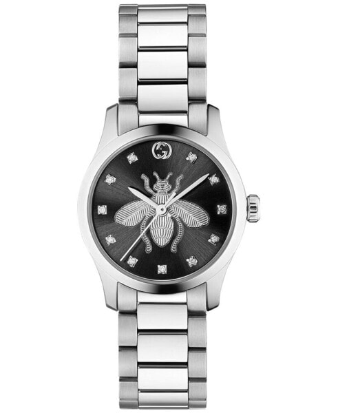 Women's Swiss G-Timeless Iconic Diamond (1/20 ct. t.w.) Stainless Steel Bracelet Watch 27mm
