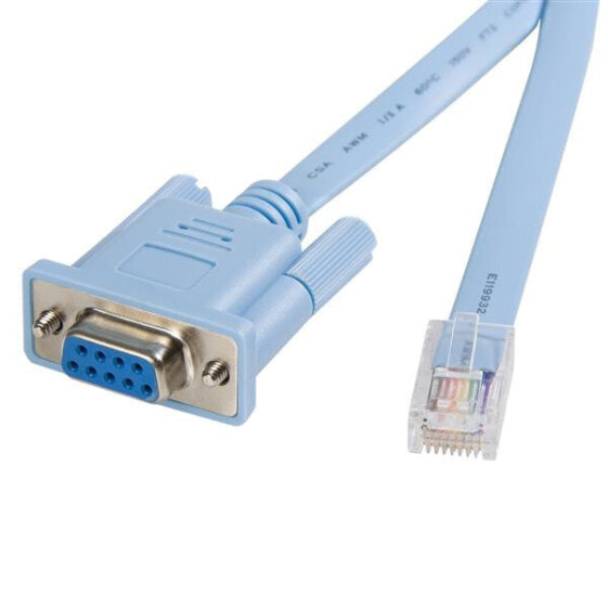 StarTech.com 6 ft RJ45 to DB9 Cisco Console Management Router Cable - M/F - 1.8 m - Blue - RJ-45 - DB-9 - Male - Female