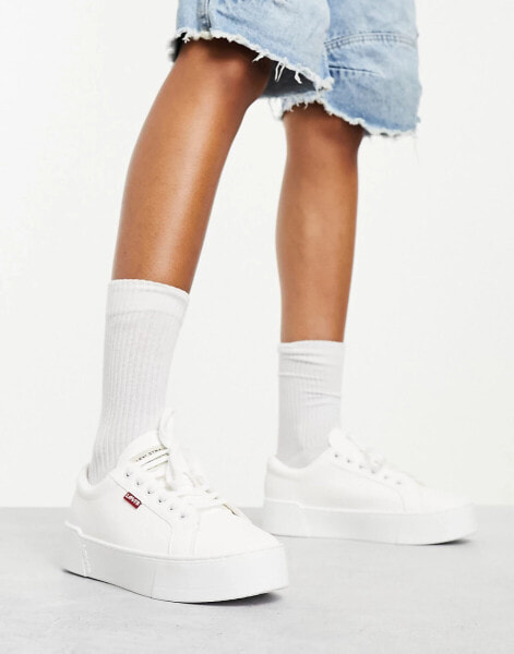 Levi's Tijuana leather trainers in white with logo