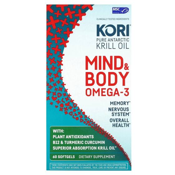 Pure Atlantic Krill Oil, Mind & Body Omega-3, 60 Softgels