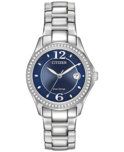 Women's Eco-Drive Crystal-Accented Stainless Steel Bracelet Watch 29mm FE1140-86L