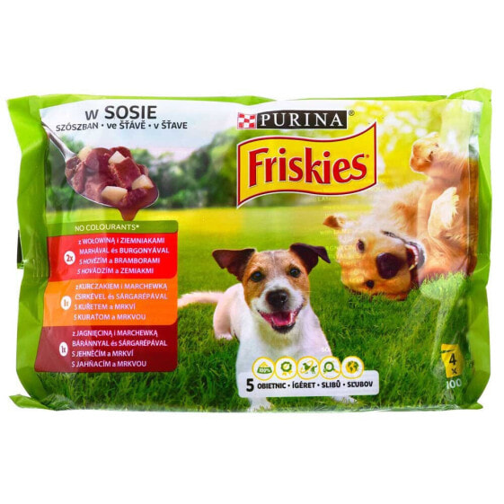 PURINA NESTLE Friskies Adult Meat 100g Wet Dog Food 4 Units