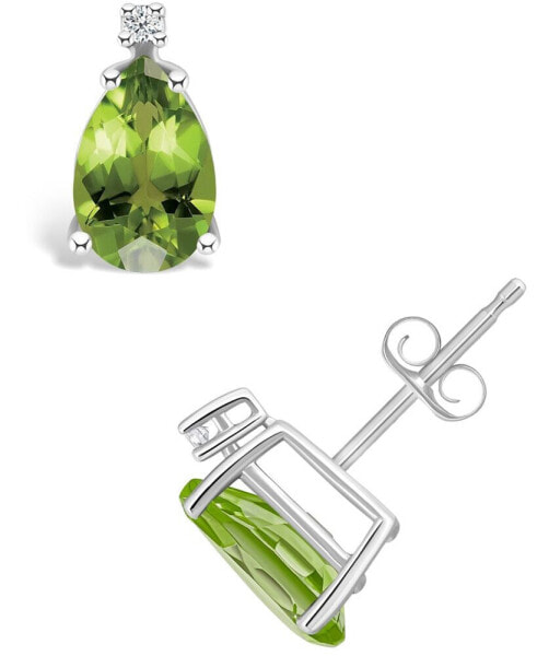Peridot (2-5/8 ct. t.w.) and Diamond Accent Stud Earrings in 14K Yellow Gold or 14K White Gold