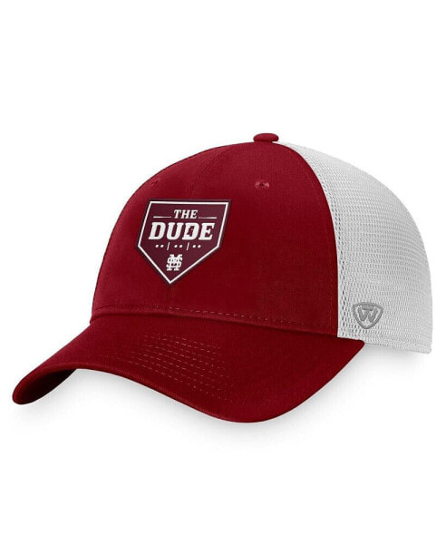 Men's Maroon Mississippi State Bulldogs The Dude Home Plate Snapback Trucker Hat