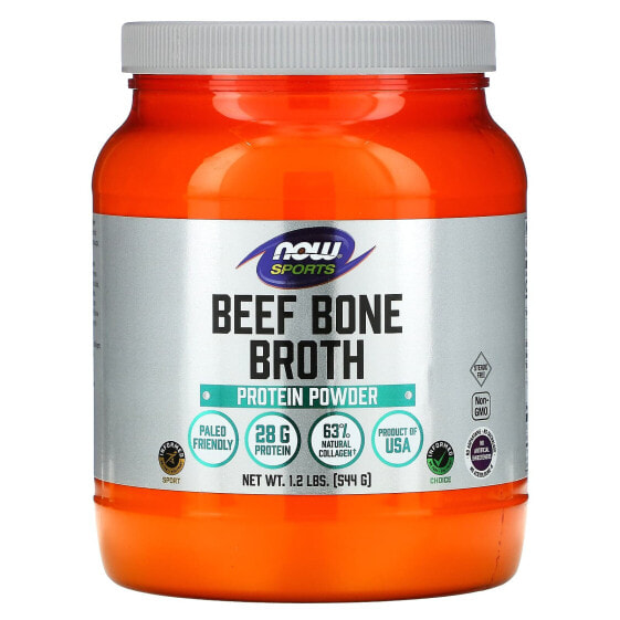 Сывороточный протеин NOW Sports Beef Bone Broth 544 г