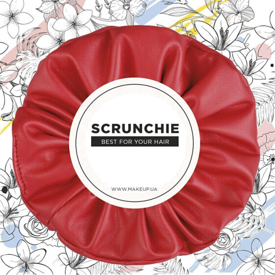 Scrunchie-Haargummi aus Öko-Leder rot Faux Leather Classic