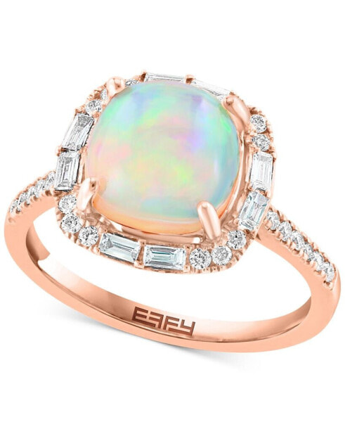 EFFY® Ethiopian Opal (2-1/3 ct. t.w.) & Diamond (3/8 ct. t.w.) Ring in 14k Rose Gold