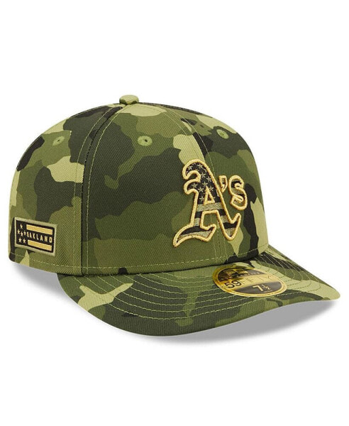 Men's Camo Oakland Athletics 2022 Armed Forces Day On-Field Low Profile 59FIFTY Hat