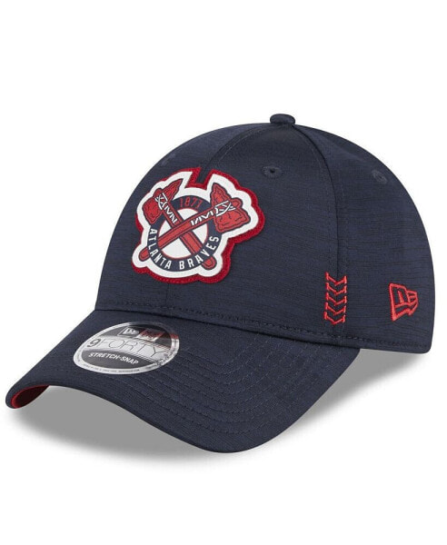 Men's Navy Atlanta Braves 2024 Clubhouse 9FORTY Adjustable Hat