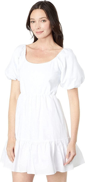 Платье English Factory 290310 с воротником и пышными рукавами поплин, белое, размер LG