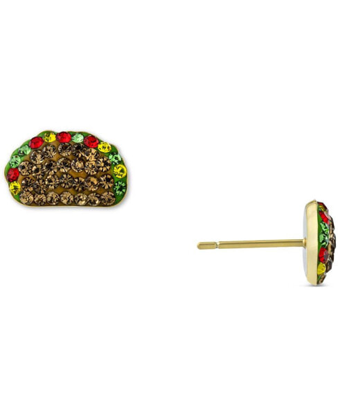 Multicolor Crystal Taco Stud Earrings in 18k Gold-Plated Sterling Silver, Created for Macy's