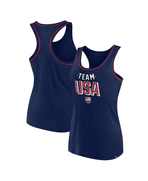 Women's Navy Team USA Center Bold Tank Top