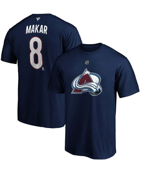 Men's Cale Makar Navy Colorado Avalanche Authentic Stack Name and Number Team T-shirt