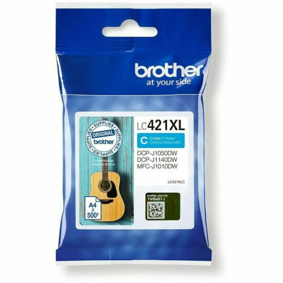 Картридж с оригинальными чернилами Brother LC421XLC Циановый