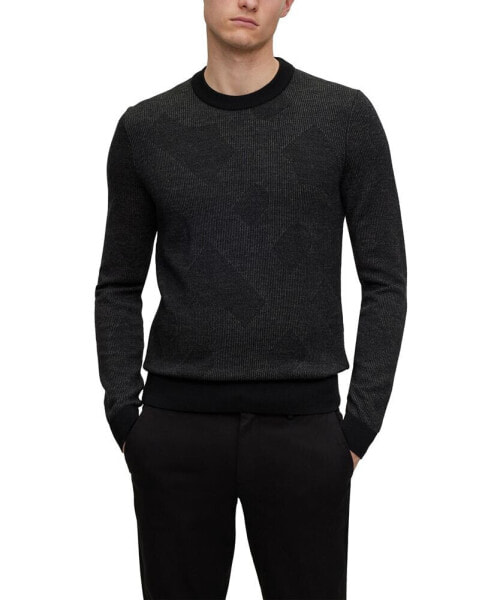 Men's Two-Tone Monogram Jacquard Sweater