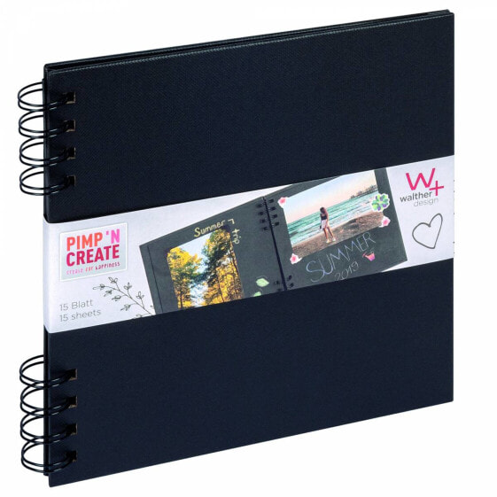 Walther Pimp and create - Black - 30 sheets - Spiral binding - Paper - Black - 200 mm
