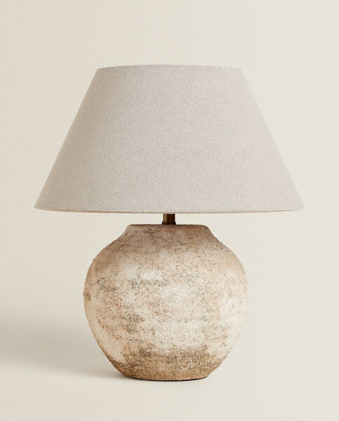 Aged ceramic table lamp