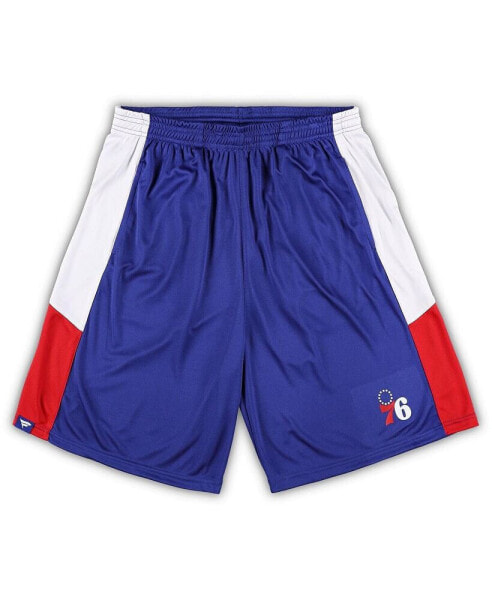 Men's Royal Philadelphia 76ers Big and Tall Champion Rush Practice Shorts