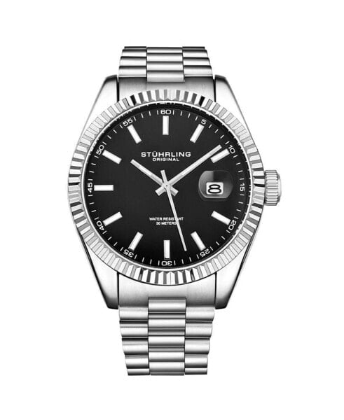 Men's Silver Tone Stainless Steel Bracelet Watch 42mm