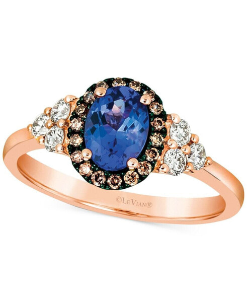 Blueberry Tanzanite (5/8 ct. t.w.) & Diamond (3/8 ct. t.w.) in 14k Rose Gold