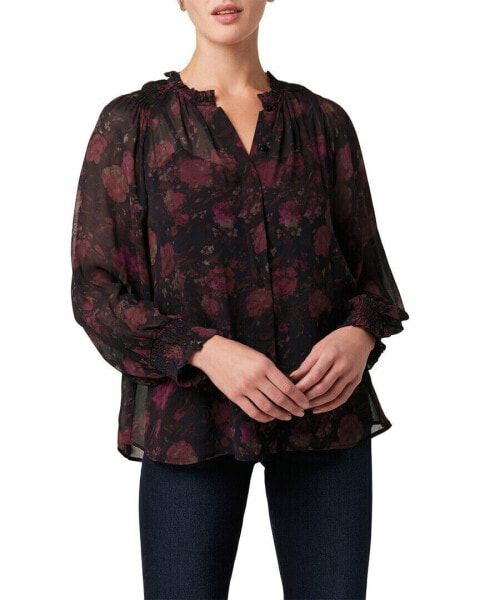 Joe's Jeans Arwel Shirred Georgette Blouse Women's S