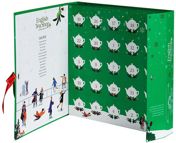 Advent calendar green BIO 25 pyramids, 13 flavors