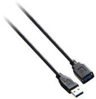 V7 Black USB Extension Cable USB 3.0 A Female to USB 3.0 A Male 3m 10ft - 3 m - USB A - USB A - USB 3.2 Gen 1 (3.1 Gen 1) - Male/Female - Black