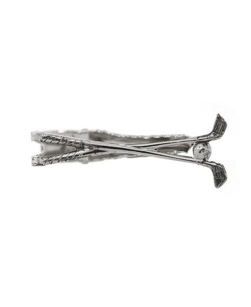 Jewelry Silver-Tone Golf Tie Bar Clip