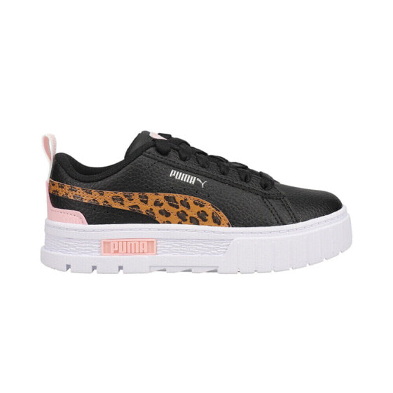 Puma Mayze Wild Leopard Platform Lace Up Toddler Girls Black, Brown Sneakers Ca
