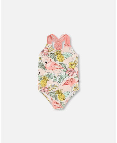Girl One Piece Swimsuit Printed Flamingo - Toddler Child