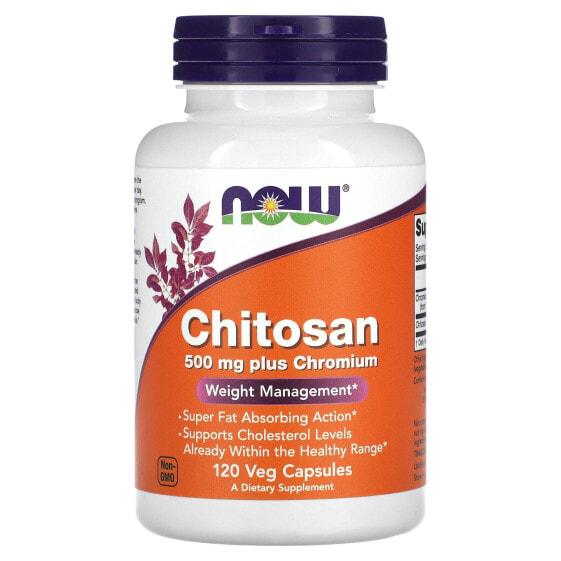 Минералы и микроэлементы NOW Chitosan Plus 500 мг 120 вегетарианских капсул