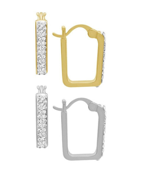 Gold Plated 2-Piece Click Top Hoop Earrings Set