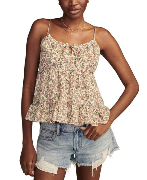 Women's Floral-Print Tie-Front Swing Camisole